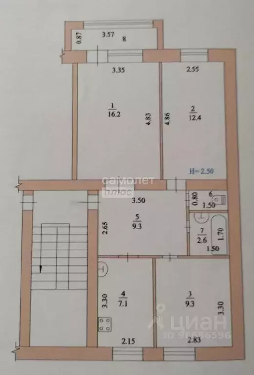 3-к кв. Краснодарский край, Ейск Коммунистическая ул., 20/9 (58.1 м) - Фото 2