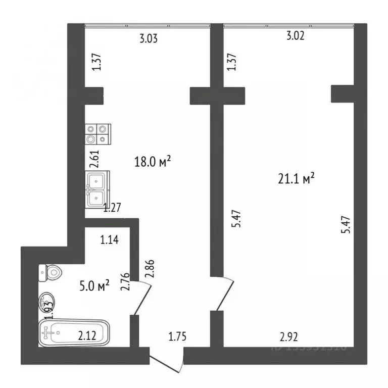 1-к кв. Крым, Бахчисарай ул. Грузинова, 61 (44.1 м) - Фото 2