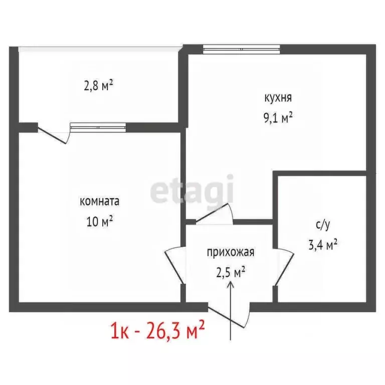 1-к кв. Свердловская область, Екатеринбург ул. Академика Ландау, 16/2 ... - Фото 2