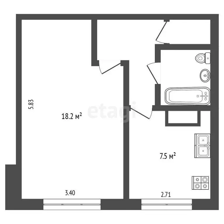 1-комнатная квартира: Вологда, улица Маршала Конева, 4А (35 м) - Фото 0