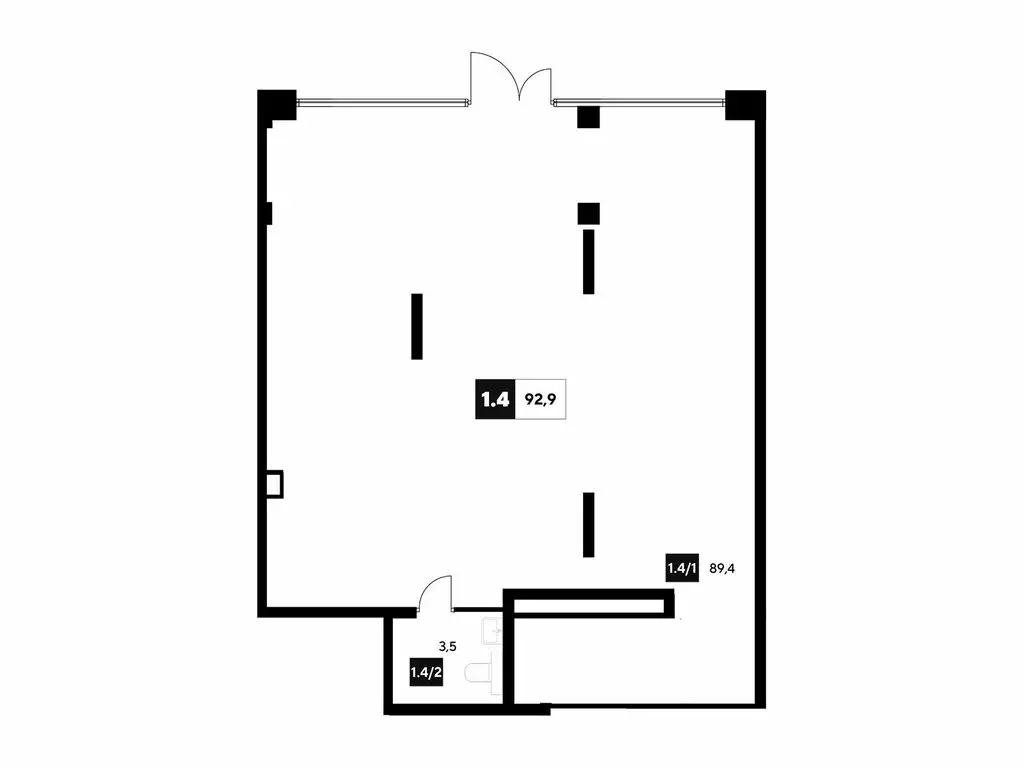 Офис (92.9 м) - Фото 1