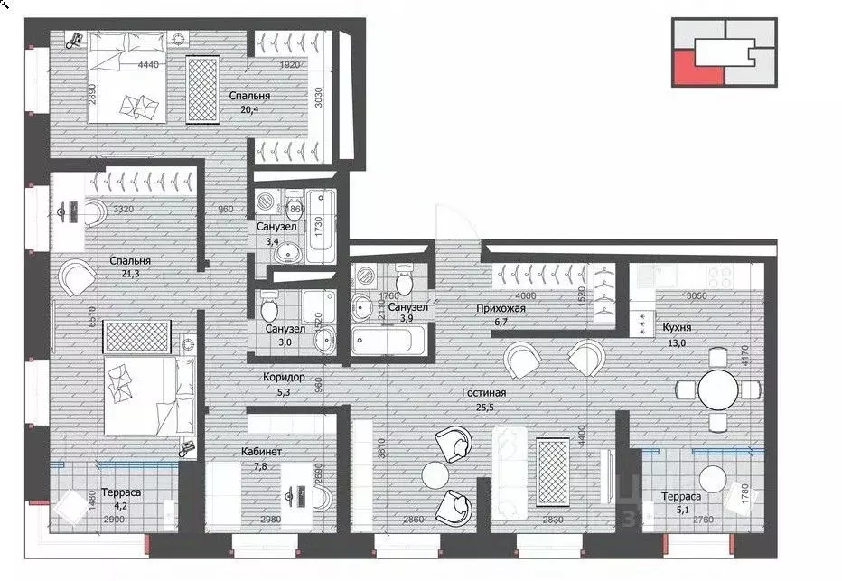 4-к кв. Татарстан, Казань ул. Юлиуса Фучика, 30А (119.6 м) - Фото 0