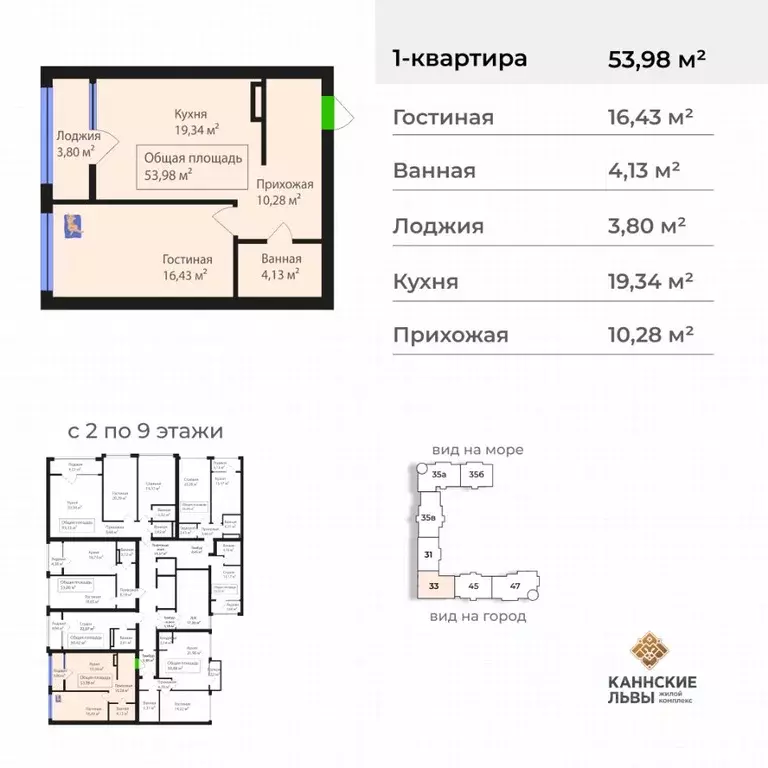 1-к кв. Дагестан, Махачкала ул. Лаптиева, 43А (53.98 м) - Фото 1