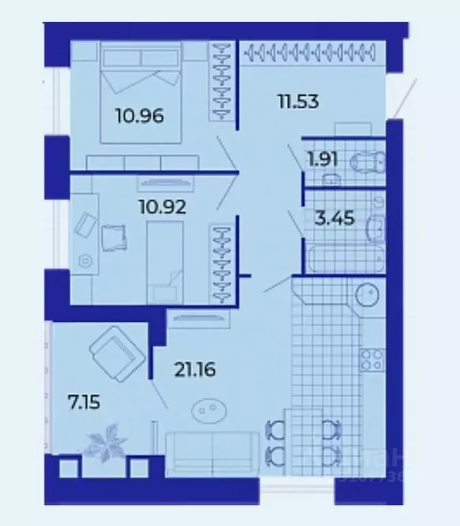 2-к кв. Брянская область, Брянск ул. Ильи Иванова, 5 (67.08 м) - Фото 0