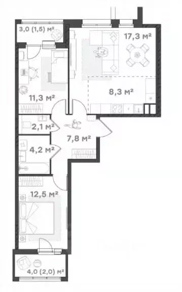 2-к кв. Ярославская область, Ярославль Тутаевское ш., 93Б (66.6 м) - Фото 1