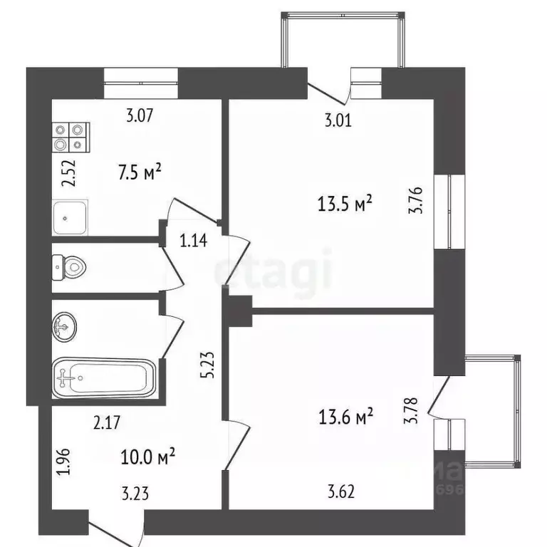 2-к кв. Москва ул. Свободы, 24/9 (50.0 м) - Фото 2