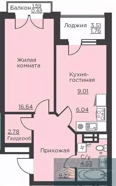 1-к кв. Воронежская область, Воронеж ул. Ломоносова, 116Б (50.5 м) - Фото 0