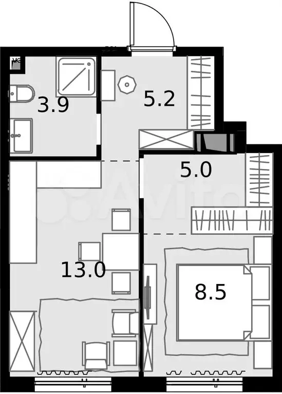 1-к. квартира, 35,6 м, 20/28 эт. - Фото 0