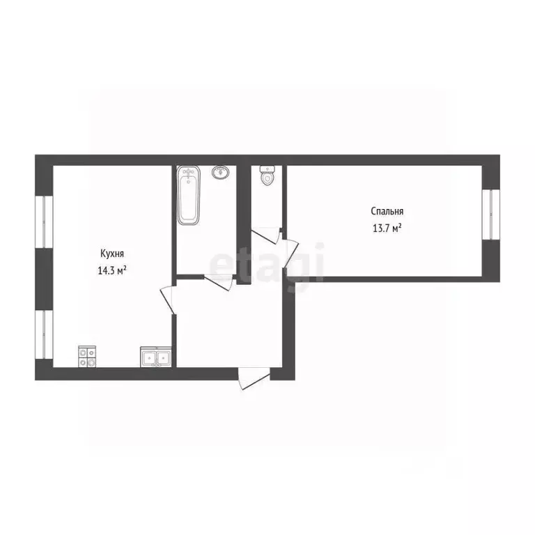 1-к кв. Тюменская область, Тюмень Тарманы мкр, ул. Малышева, 18 (41.1 ... - Фото 1