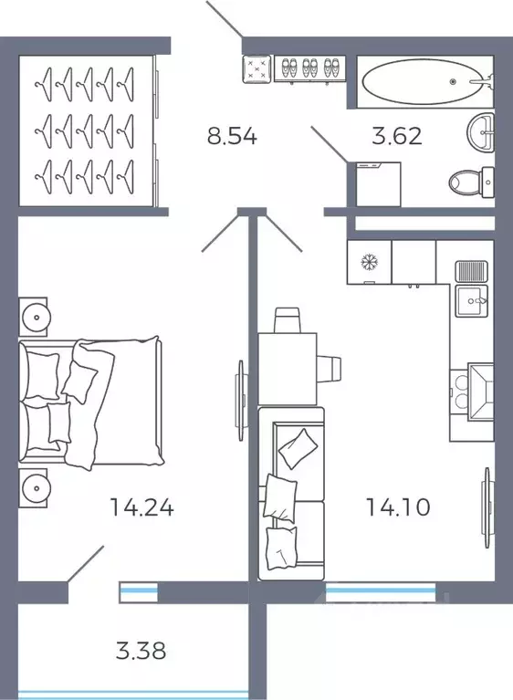 1-к кв. Самарская область, Волжский район, Черноречье с/пос, с. ... - Фото 1