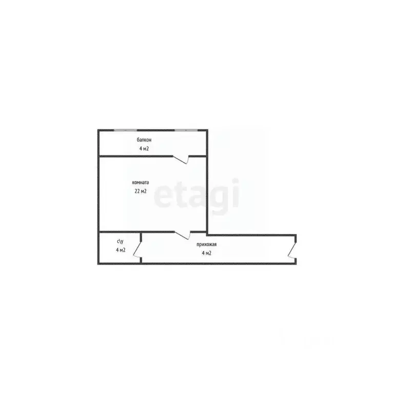 Студия Краснодарский край, Краснодар Кореновская ул., 57к2 (30.0 м) - Фото 1