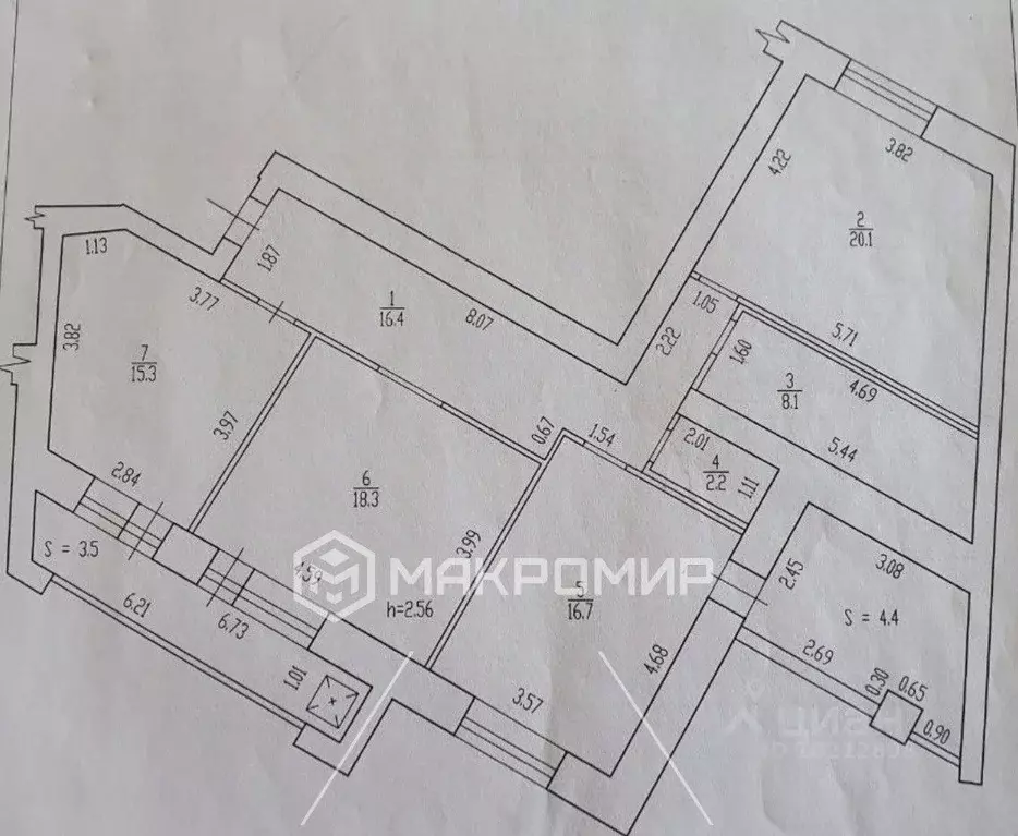 3-к кв. Брянская область, Брянск ул. Ромашина, 39 (97.1 м) - Фото 1