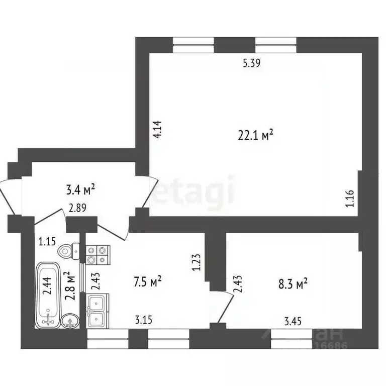 2-к кв. Калининградская область, Калининград Советский просп., 105 ... - Фото 2