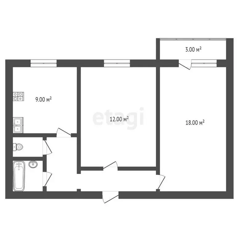 2-комнатная квартира: Серпухов, Новая улица, 10 (50.2 м) - Фото 0