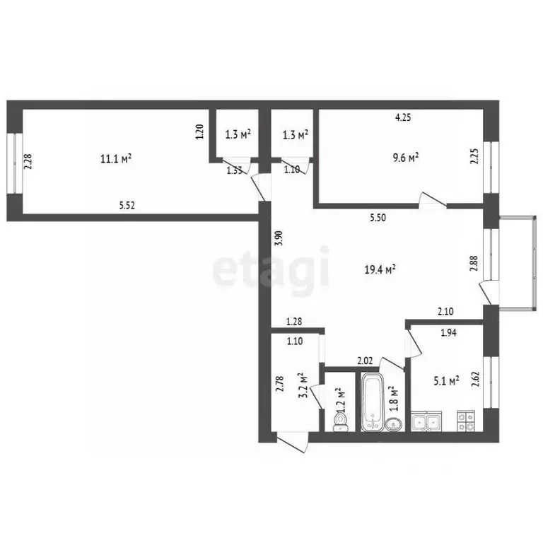 3-к кв. Хабаровский край, Николаевск-на-Амуре Советская ул., 21 (55.1 ... - Фото 2