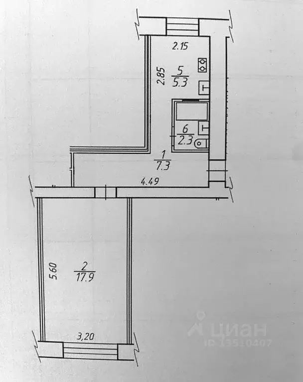 1-к кв. Карелия, Петрозаводск ул. Калинина, 55Б (33.4 м) - Фото 1