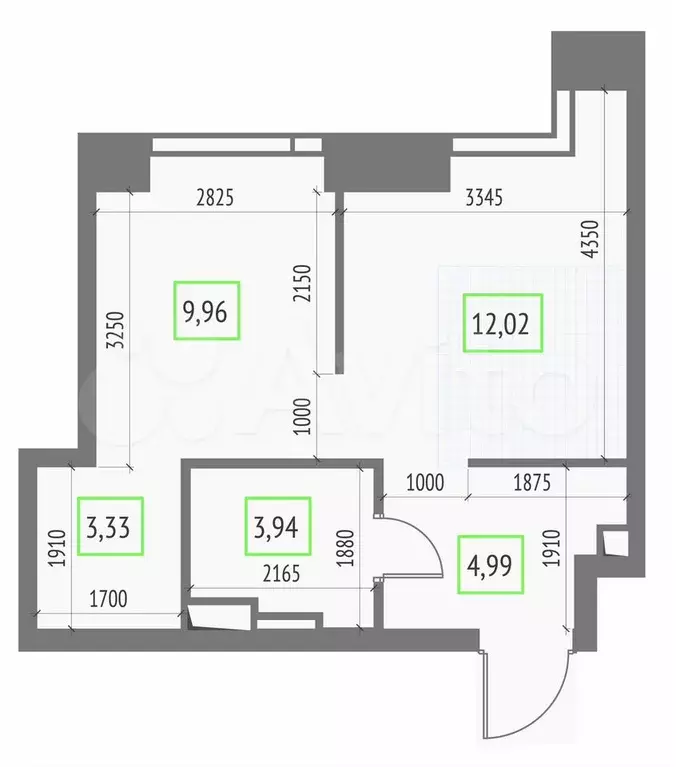 Квартира-студия, 34,2 м, 23/57 эт. - Фото 1