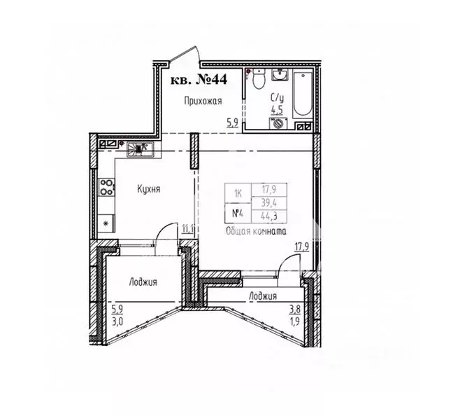 1-к кв. Алтайский край, Барнаул ул. Короленко, 86 (44.3 м) - Фото 2