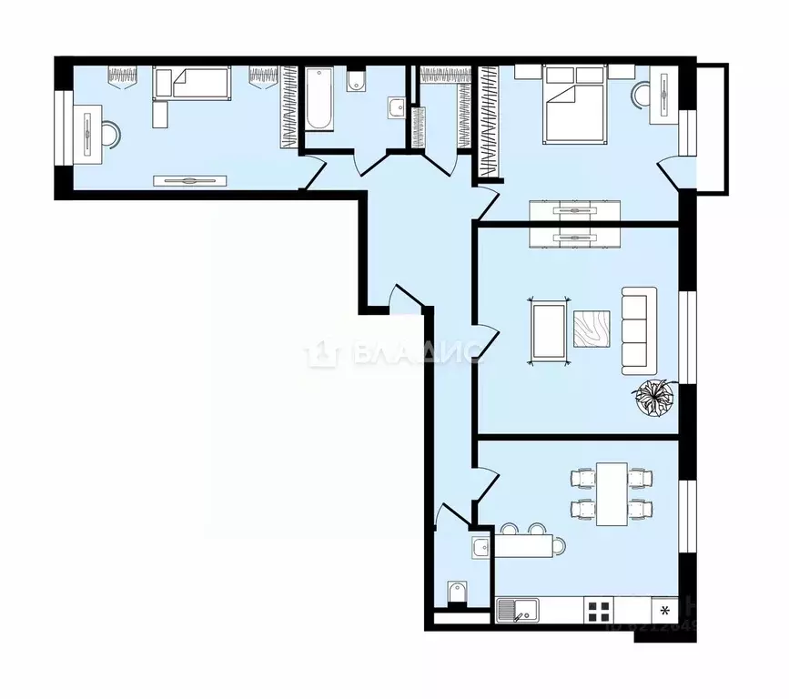 3-к кв. Санкт-Петербург Ленинский просп., 72к1 (105.8 м) - Фото 2