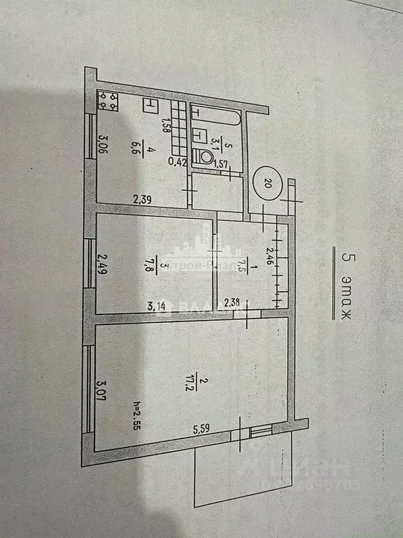 2-к кв. Крым, Керчь ул. Блюхера, 19 (43.0 м) - Фото 2