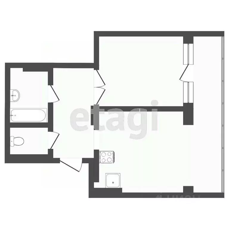 1-к кв. Тюменская область, Тюмень ул. Николая Зелинского, 1к1 (48.1 м) - Фото 2