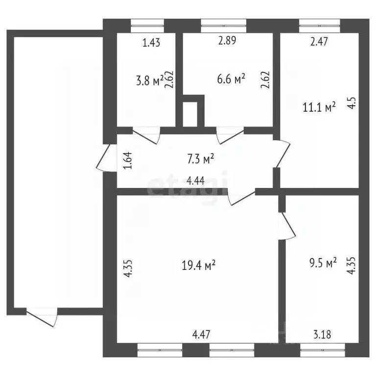 3-к кв. Омская область, Саргатский район, с. Нижнеиртышское Сенная ... - Фото 1