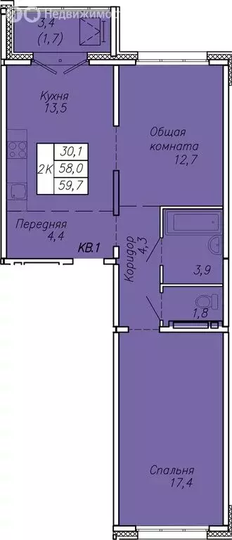 2-комнатная квартира: Новосибирск, улица Связистов, 13/2 (58 м) - Фото 0