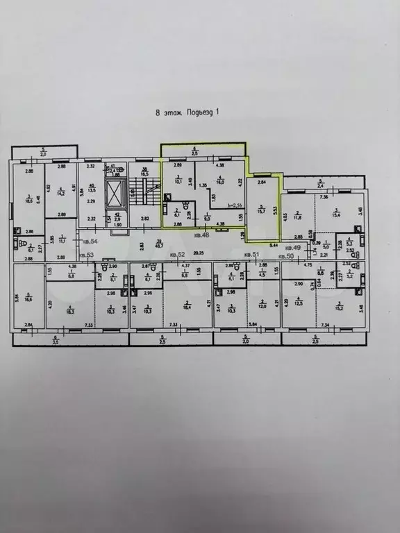 2-к. квартира, 56,9 м, 8/9 эт. - Фото 0