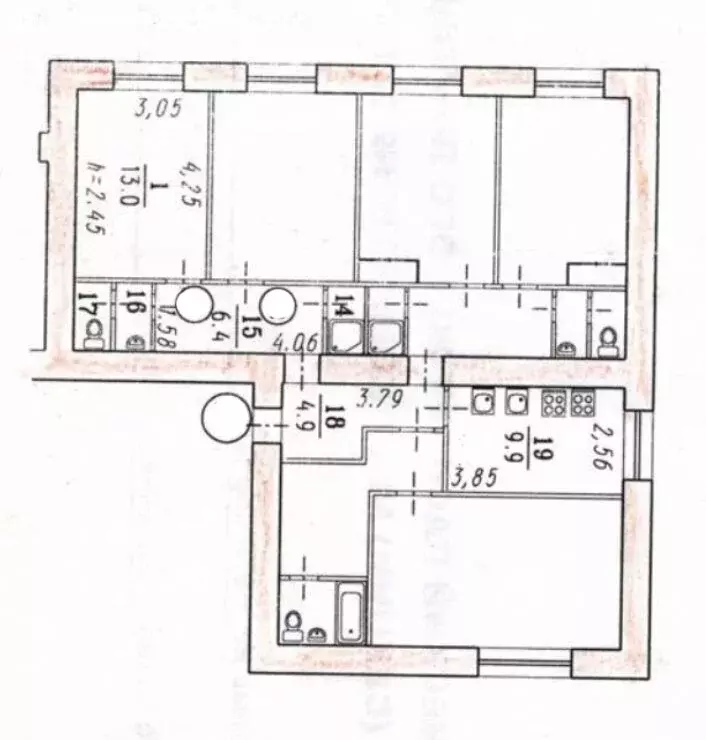 1к в 5-комнатной квартире ( м) - Фото 2