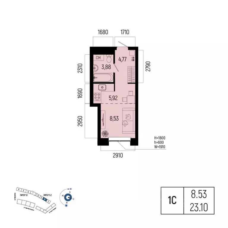 1-к кв. Башкортостан, Уфа Глумилино-1 мкр, Новатор жилой комплекс ... - Фото 1