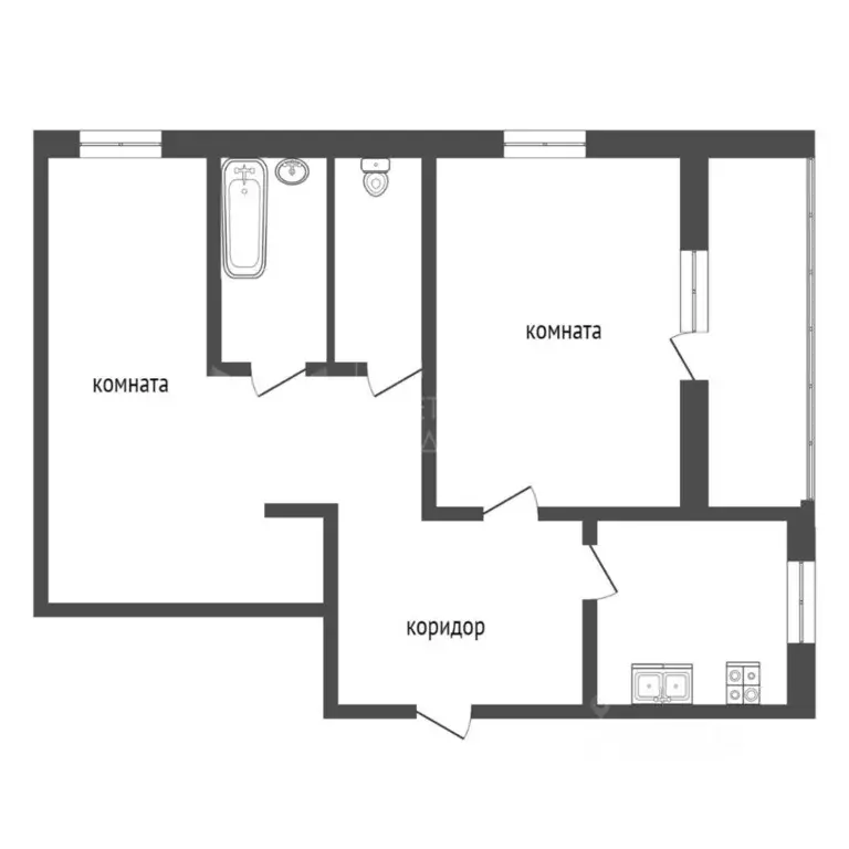 2-к кв. Тюменская область, Тюмень ул. Димитрова, 88 (53.0 м) - Фото 1