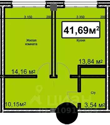 1-к кв. Ставропольский край, Ессентуки ул. Благодатная, 24 (41.69 м) - Фото 0