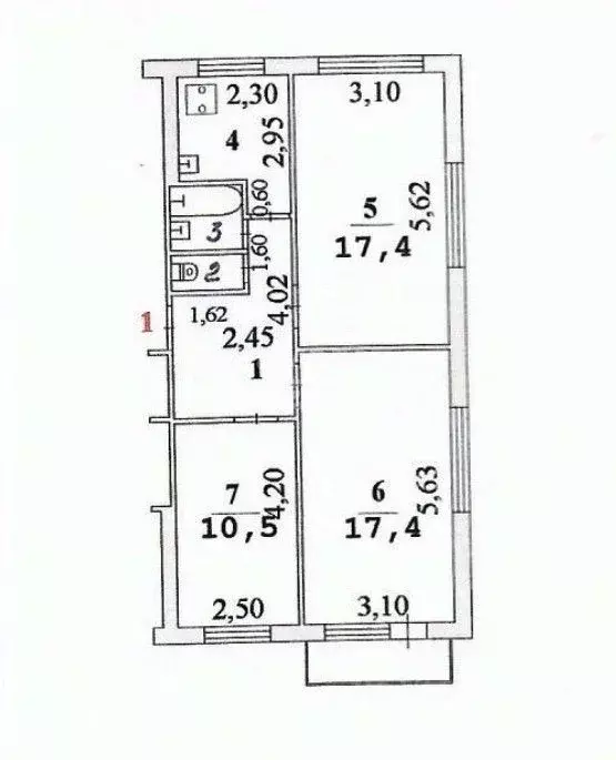 3-к кв. Липецкая область, Липецк ул. Вермишева, 7 (62.0 м) - Фото 1