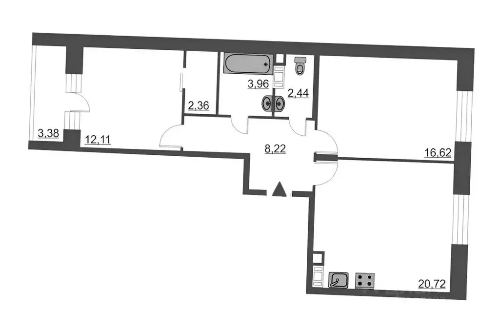 2-к кв. Санкт-Петербург ул. Плесецкая, 4 (70.0 м) - Фото 1