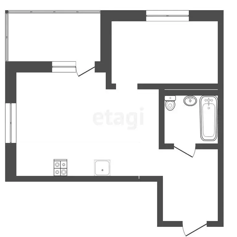 1-комнатная квартира: Тюмень, Дамбовская улица, 25к1 (33.3 м) - Фото 1