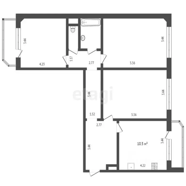 3-к кв. Тюменская область, Тюмень Широтная ул., 172к1 (85.1 м) - Фото 2