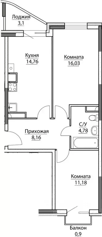 2-к кв. Ярославская область, Ярославский район, Заволжское с/пос, пос. ... - Фото 0