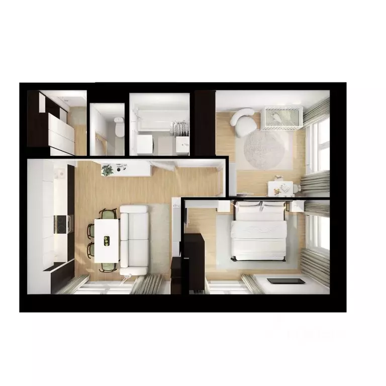 2-к кв. Московская область, Мытищи Яуза Парк жилой комплекс, к6 (47.8 ... - Фото 2