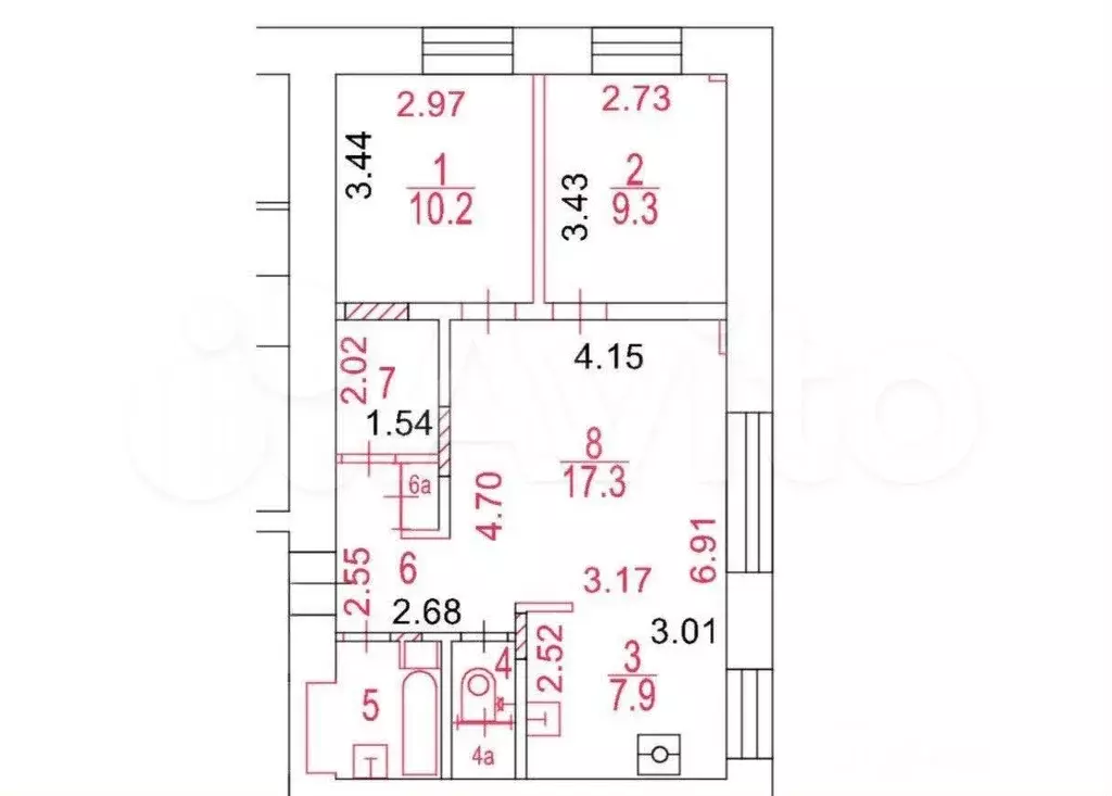 3-к. квартира, 58,5 м, 1/5 эт. - Фото 0