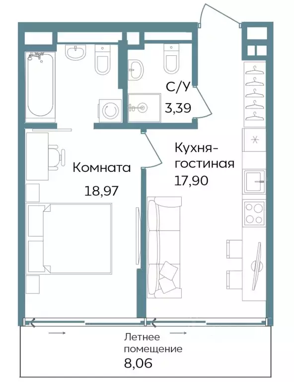 1-к кв. Крым, Саки ул. Морская (48.32 м) - Фото 0