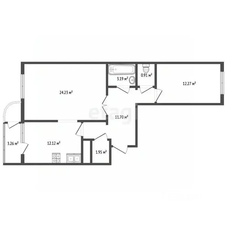 2-к кв. Москва Молодогвардейская ул., 34 (69.64 м) - Фото 2