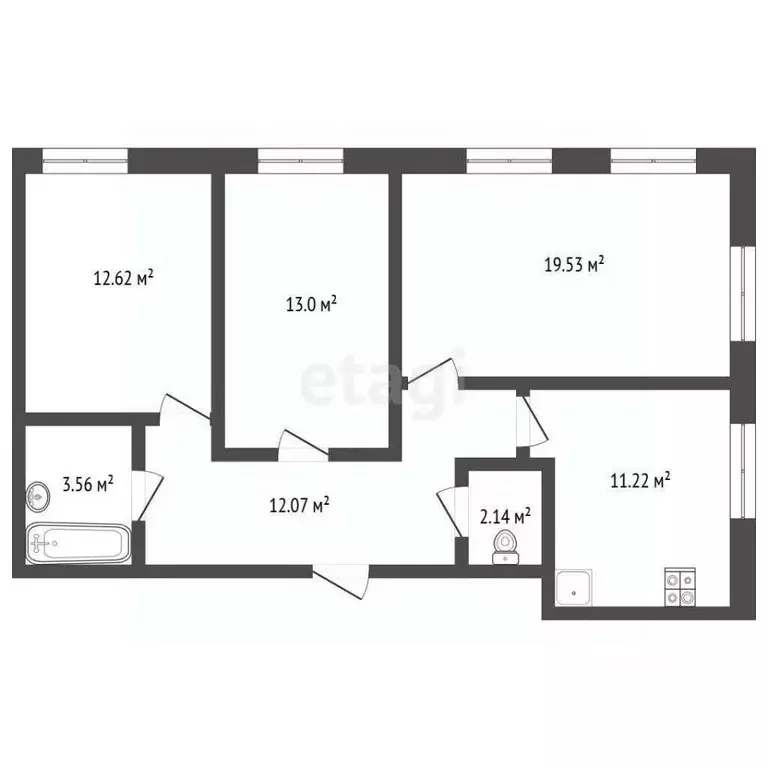 3-к кв. Ямало-Ненецкий АО, Новый Уренгой Славянский мкр,  (73.7 м) - Фото 2