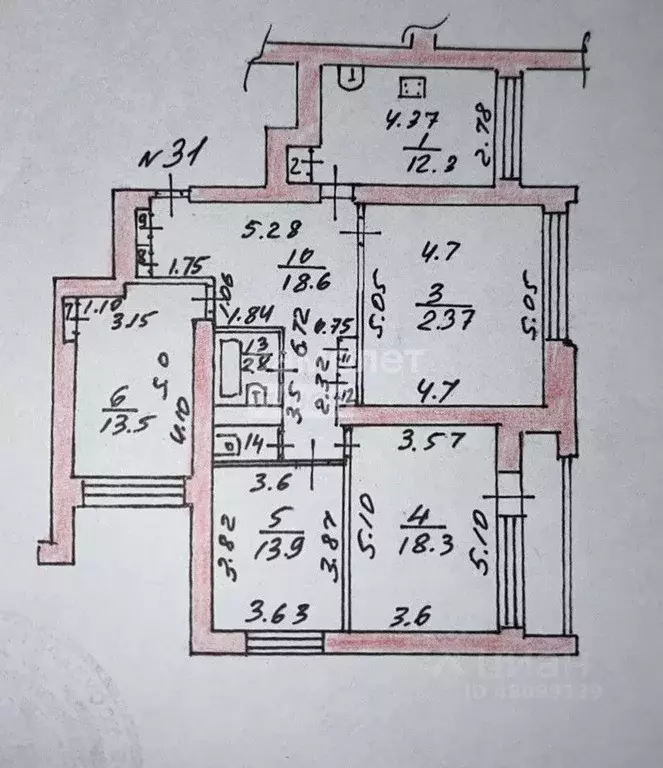 4-к кв. Тульская область, Тула Первомайская ул., 30 (106.9 м) - Фото 1