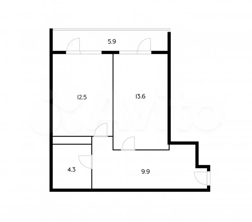1-к. квартира, 41 м, 2/5 эт. - Фото 0
