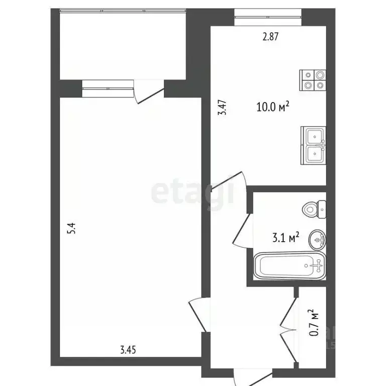 1-к кв. Челябинская область, Миасс просп. Октября, 49 (37.1 м) - Фото 2
