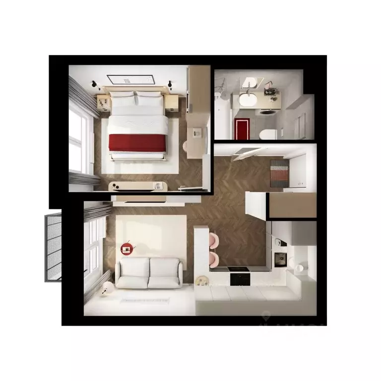 1-к кв. Московская область, Ленинский городской округ, Боброво пгт ... - Фото 2