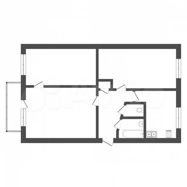 3-к. квартира, 59,5 м, 3/5 эт. - Фото 0