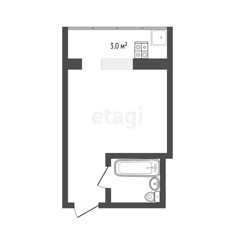Квартира-студия: Тюмень, улица Седова, 64А (20 м) - Фото 1