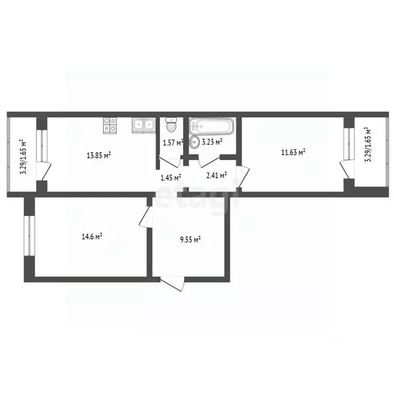 2-к кв. Краснодарский край, Анапа ул. Ленина, 229 (73.0 м) - Фото 1