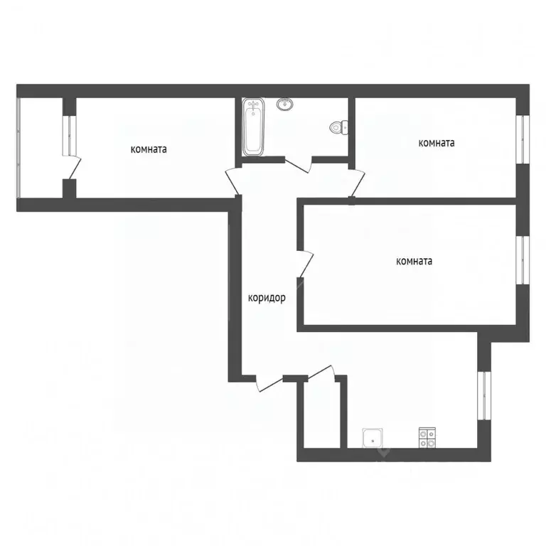 3-к кв. Тюменская область, Тюмень ул. Немцова, 39 (68.0 м) - Фото 1